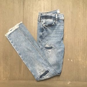 Abercrombie kids ripped jeans high rise 13/14
